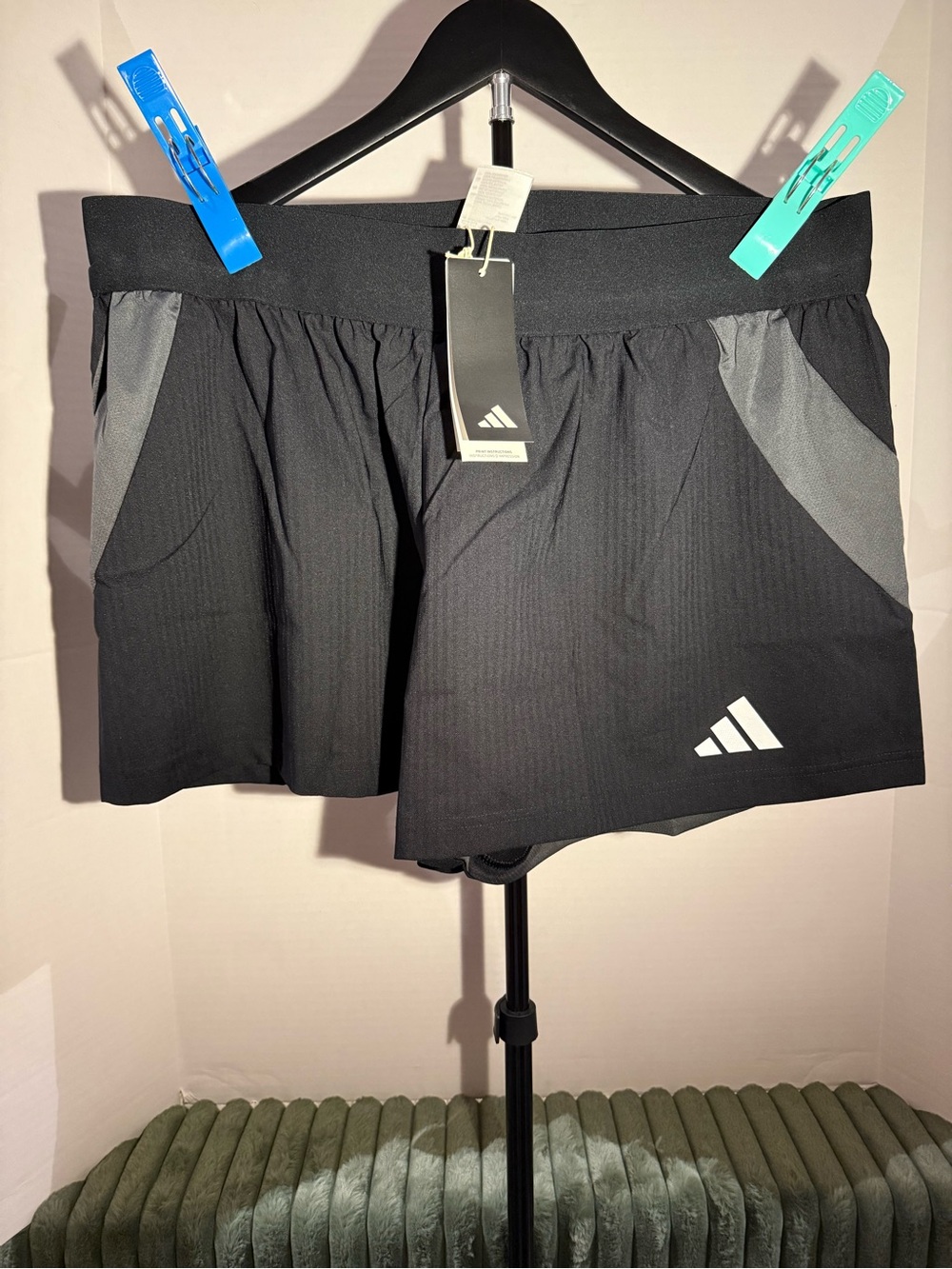 Adidas Women’s Black Athletic Shorts with Gray Accents